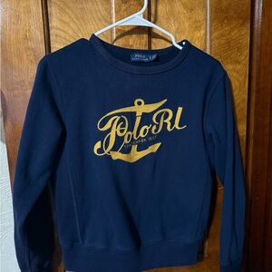 Polo Ralph Lauren Navy Sweatshirt with Gold Logo